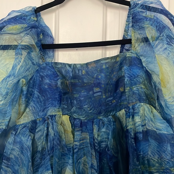 Selkie Starry Night Mini Puff Dress - Picture 7 of 14